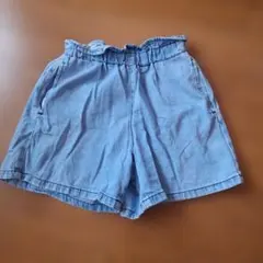 デニム風ショートパンツ ウエストゴム