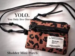 レオパード柄ショルダーミニポーチ