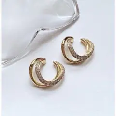 ❤️お得セット❤️ ２連 イヤーカフ　　　 ゴールド ジルコニア　両耳用