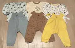 【美品】 ジーユー おさるのジョージ ベビーパジャマ 80cm 3点 ②のサムネイル