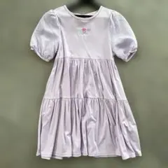 mezzo piano 薄紫色 半袖ワンピース