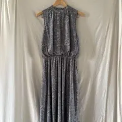 レイカズン 花柄ノースリーブワンピース フリーサイズ ブルー系 ウエストゴム