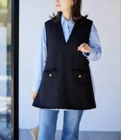 JOURNAL STANDARD クリアツイードベスト　ブラック