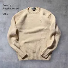 2030古着90年代ポロラルフローレンローゲージニット短丈ワンポイントポニー刺繍