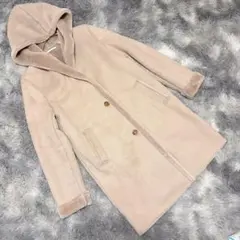 UNIQLO ユニクロ （M）ムートンタッチ フーデットコート ベージュ