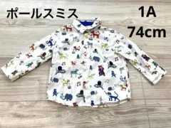 ポールスミス キッズ長袖ブラウス シャツ 動物 アニマル 男の子 1A 74