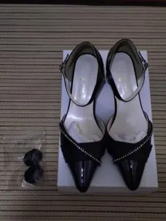 ローヒールパンプス　黒　24.5cm