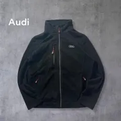 Audi アウディ― ブラック フリースジャケット ブラック 古着