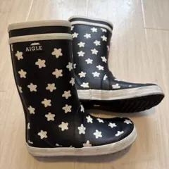 AIGLE レインブーツ 星柄 ネイビー キッズ