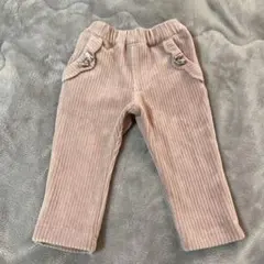 センスオブワンダー　リバティファブリックリボン　ニットコールパンツ ピンク