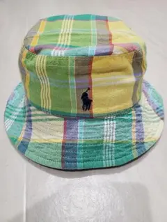 ラルフローレン チェック柄 リバーシブル バケットハット 帽子 マルチカラー