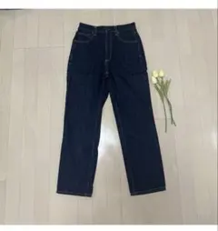 GU ダークブルー ストレートデニムパンツ