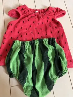 スイカ柄ベビー服セット(~95cm)