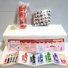 サンリオ　レトロレッスンバッグミニキーホルダー& いろいろクレヨンケース　キティ