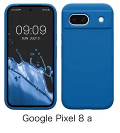Google Pixel 8a シリコンケース 青 ストラップ付き