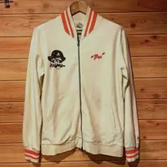 NIKE トラックジャケット M 生成り オレンジ刺繍 ジャージ スポーツウ