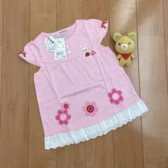 ★ミキハウス★うさこちゃん★豪華なお花の刺繍ワッペン★110★半袖Tシャツ★新品