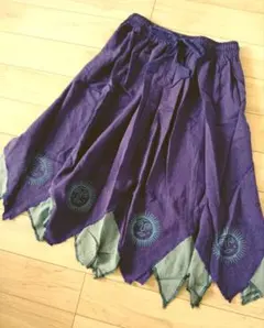 エスニック§スーリヤ/アシンメトリー重ね着スカート§未使用