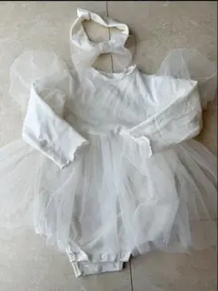 ホワイトチュチュドレスとヘアバンドセット