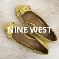 NINE WEST パンプス イエロー リボン オープントゥ　23cm 6Mのサムネイル