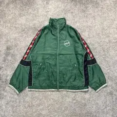 Mサイズ フィラ ナイロンジャケット 緑 グリーン 刺繍ロゴ 袖ロゴ