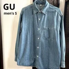 GU ウォッシュドシャツ（デニム）　MEN S Blue