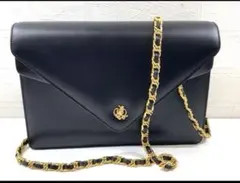 お値引き交渉OK✨桂由美＊ハンドバッグ 2way フォーマル 黒 レザー