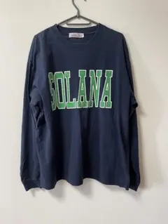 SOLANA カレッジロゴ ロンT ネイビー L 長袖Tシャツ ストリートのサムネイル