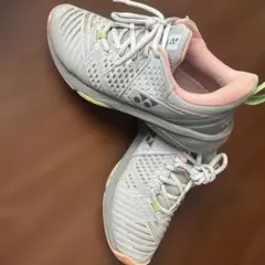 ヨネックス テニスシューズ 23.5cm グレー/ピンク