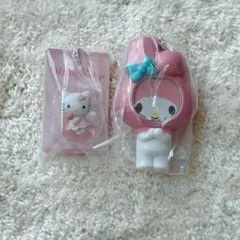 ハローキティパッケージミニチュアコレクション　フォトフレームマスコット2点セット