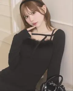 ミシェルマカロン フェザーボレロニットワンピース