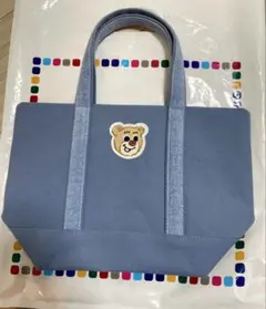 FEILER オールドテディワッペントートバッグ ライトブルー