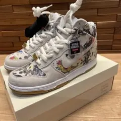 シュプリーム　Nike Dunk High ホワイト/マルチカラー