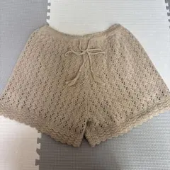 【未使用】Ray BEAMS レース編みベージュショートパンツのサムネイル