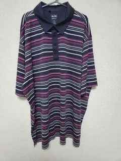 adidas CLIMALITE ポロシャツ 2XL ネイビー/ストライプ