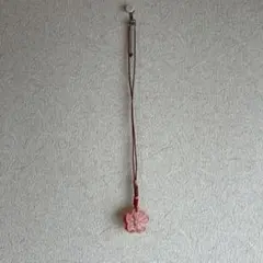 【和柄】花形ペンダント ネックレス オレンジピンク