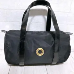 《美品》CELINE(セリーヌ)ハンドバッグ　ナイロン　サークルロゴ