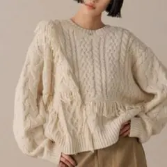 LOWRYS　FARM　 ケーブルフリンジ　ニット　ローリーズファーム