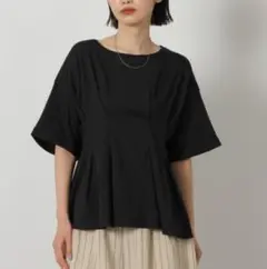 LAKOLE　ウエストタック半袖 Tシャツ ブラックのサムネイル