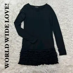 【期間限定セール⭐️】WORLD WIDE LOVE! 長袖ブラック ワンピース