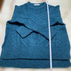 AMERICAN HOLIC ケーブルニット M 青緑