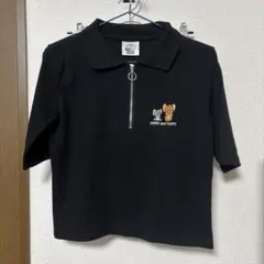 アベイル トムとジェリー ジッパーポロシャツ 黒 ブラック