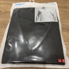 UNIQULO MEN’S AIRism Vネック Tシャツ L ブラック