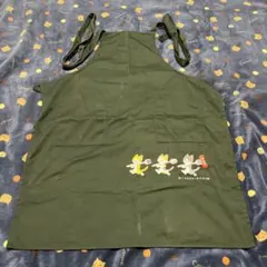 ねこさんエプロン ダークグリーン　メンズ　レディース　猫