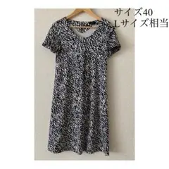美品 7-IDconcept. 半袖ワンピース 総柄 Lサイズのサムネイル