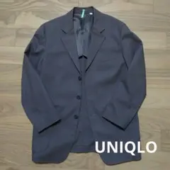 ユニクロ ジャケット カーキ 麻 ３つボタン