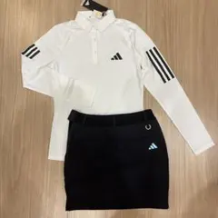 新品アディダスゴルフ 上下セット 長袖ポロシャツ＆スカートレディースS
