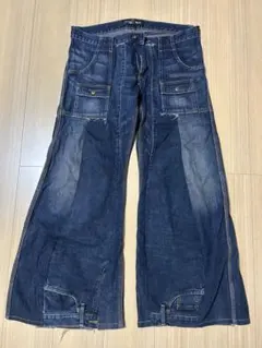 再構築 リメイク ワイドフレアデニム メンズ 古着 一点物 ラングラー 