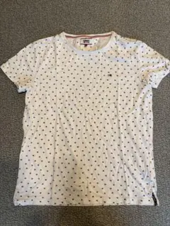 TOMMY JEANS 総柄 Tシャツ ホワイト L