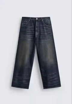 限定大特価】【完売品】ZARA プリントバギーフィットデニムパンツ 40 